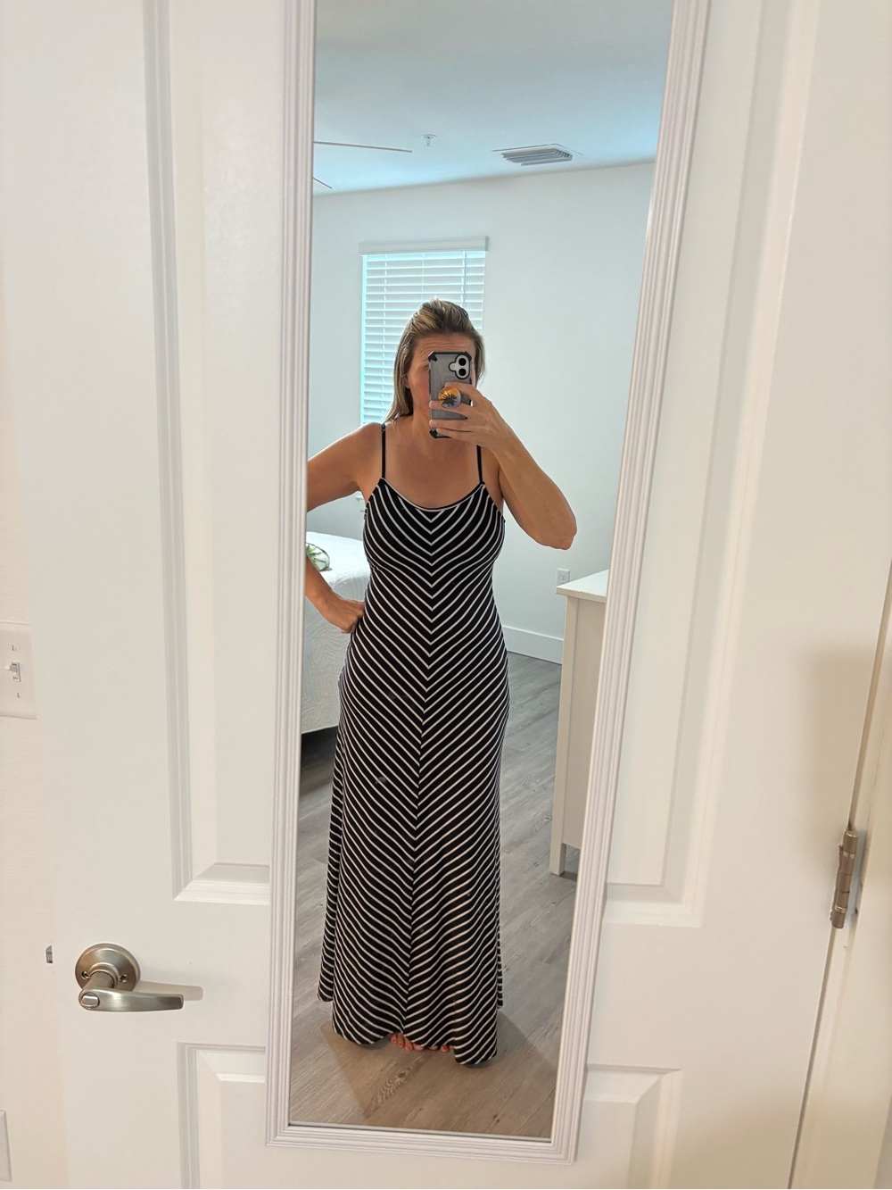Alythea White and Blue Spaghetti Strap Sundress
